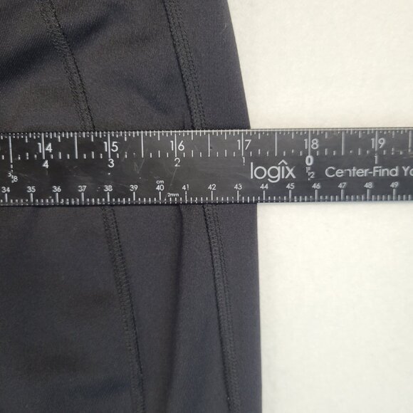 Athleta Yoga Pants Women Size MT Black Zip Back Pocket Floral Design Leggings - Picture 9 of 16
